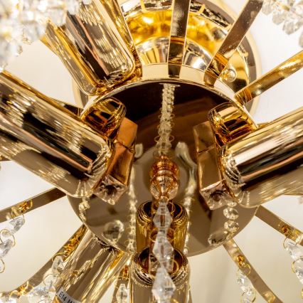 Brilagi - Bevestigde hanglamp CRYSTAL 6xE14/60W/230V goud