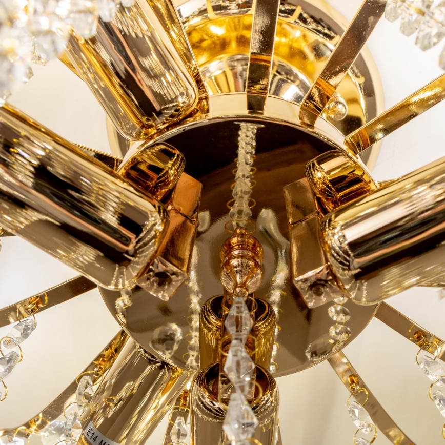 Brilagi - Bevestigde hanglamp CRYSTAL 6xE14/60W/230V goud