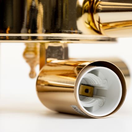Brilagi - Bevestigde hanglamp CRYSTAL 6xE14/60W/230V goud
