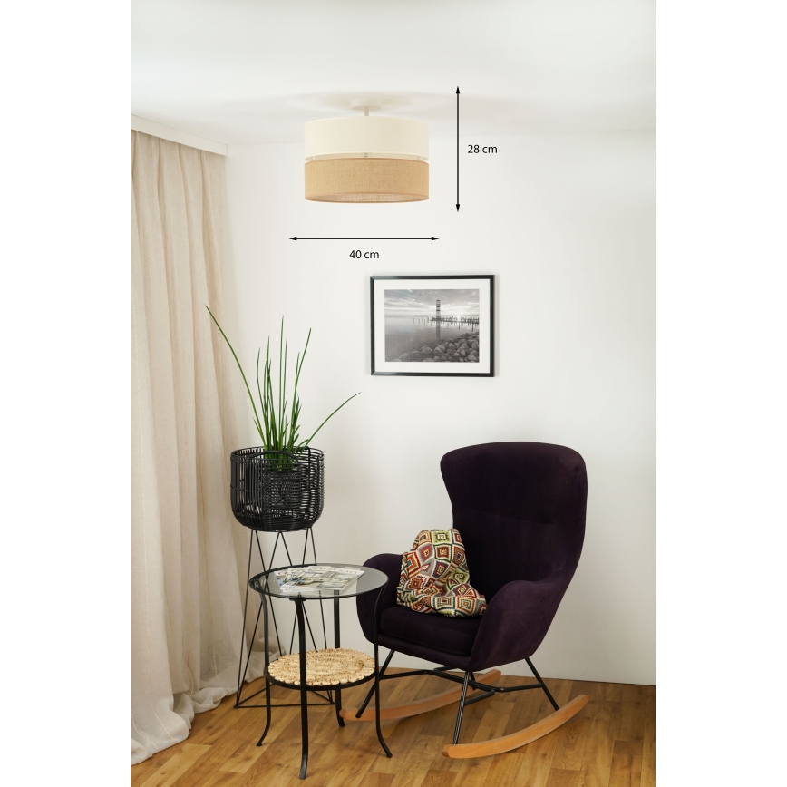 Brilagi - Bevestigde hanglamp ROYAL YUTE 1xE27/15W/230V diameter 40 cm beige/crème