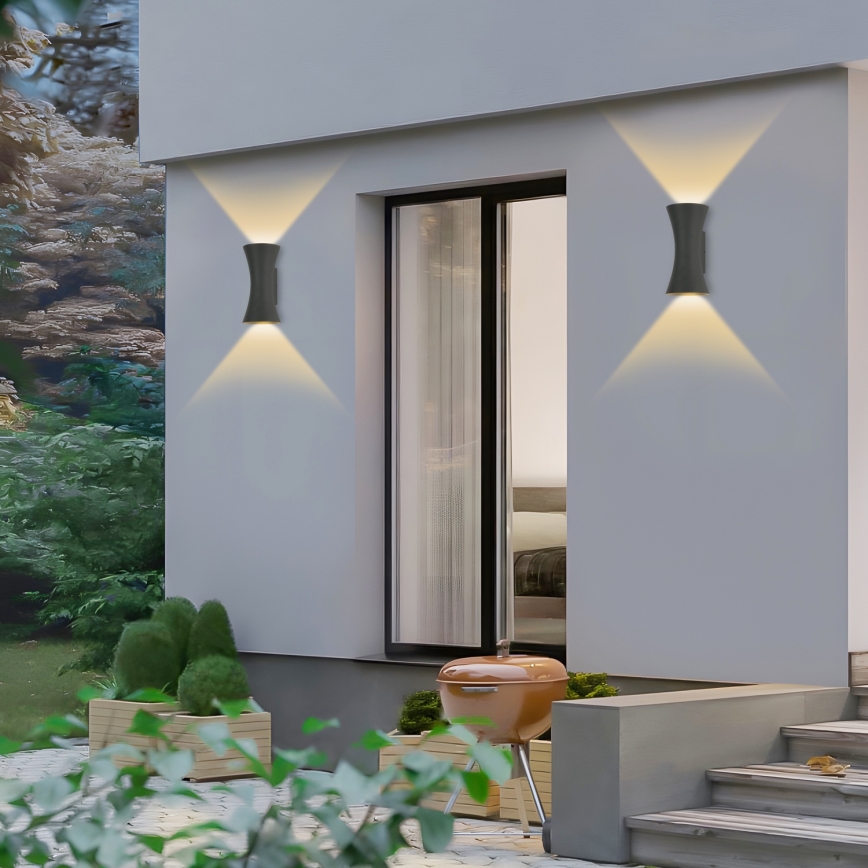 Brilagi - BICON LED Wandlamp 10W/230V Antraciet IP44