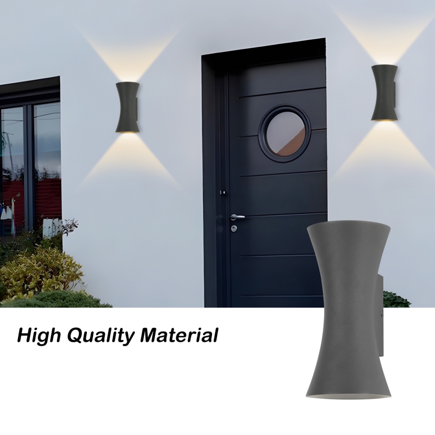 Brilagi - BICON LED Wandlamp 10W/230V Antraciet IP44