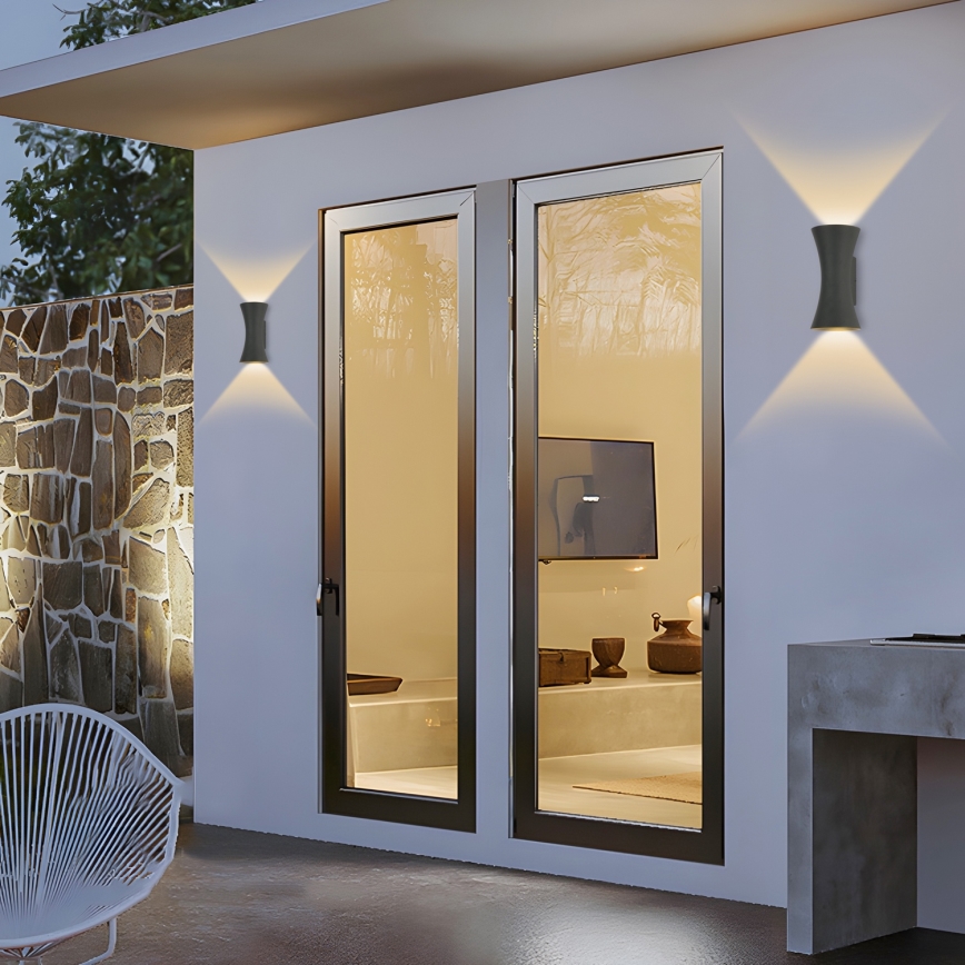 Brilagi - BICON LED Wandlamp 10W/230V Antraciet IP44