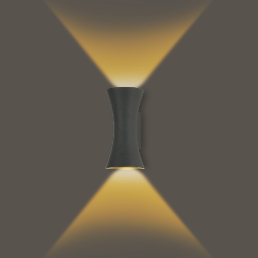 Brilagi - BICON LED Wandlamp 10W/230V Antraciet IP44