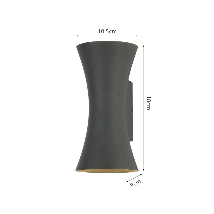 Brilagi - BICON LED Wandlamp 10W/230V Antraciet IP44