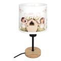 Brilagi - BOBO WOOD kinderbureaulamp 1xE27/25W/230V eiken/zwart/wit/roze/feeën