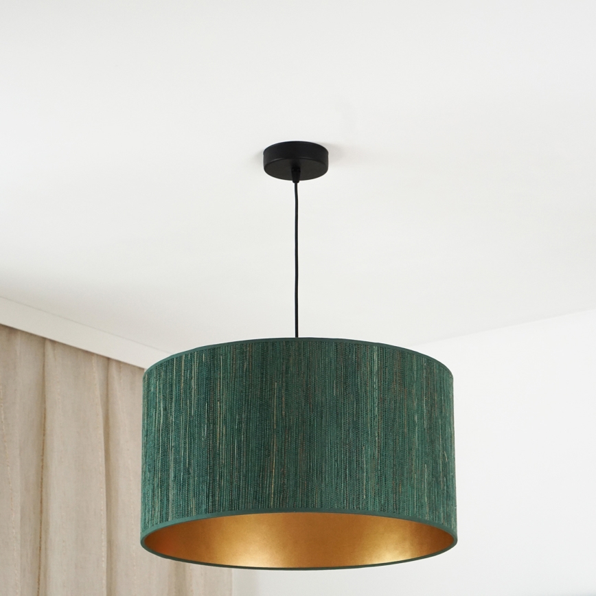 Brilagi - Hanglamp aan kabel BOSTON ROLLER 1xE27/15W/230V Ø 45 cm stro groen/goud