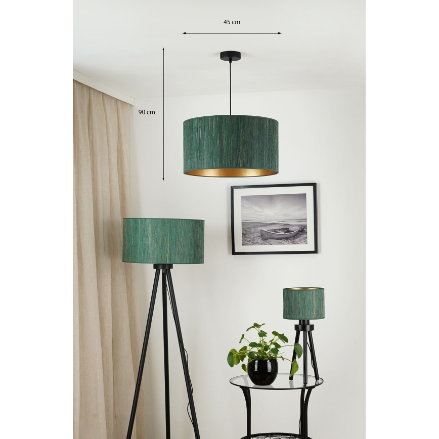 Brilagi - Hanglamp aan kabel BOSTON ROLLER 1xE27/15W/230V Ø 45 cm stro groen/goud
