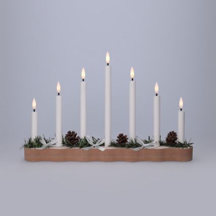 BRILAGI - Bougeoir de Noël à LED 7xLED/2xAA beige/blanc