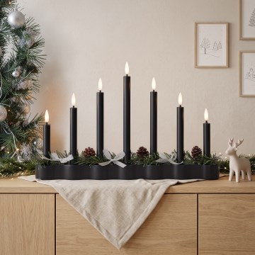 BRILAGI - Bougeoir de Noël LED 7xLED/2xAA noir