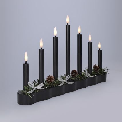 BRILAGI - Bougeoir de Noël LED 7xLED/2xAA noir