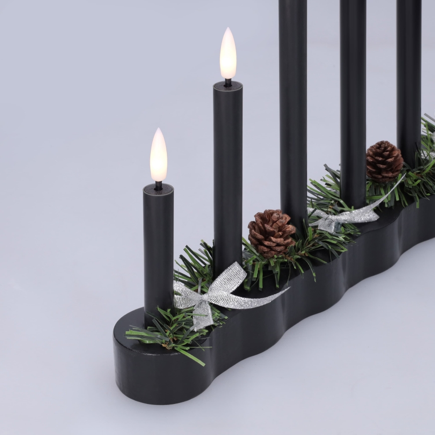 BRILAGI - Bougeoir de Noël LED 7xLED/2xAA noir