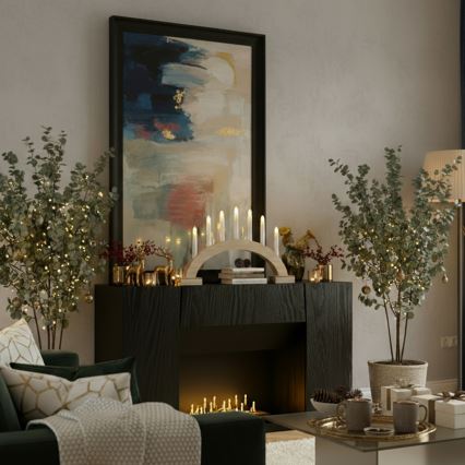 Brilagi - Bougeoir de Noël LED décoratif 7 LED / 2 piles AA, 28 × 45 cm