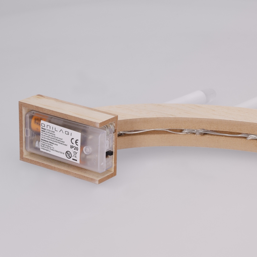 Brilagi - Bougeoir de Noël LED décoratif 7 LED / 2 piles AA, 28 × 45 cm