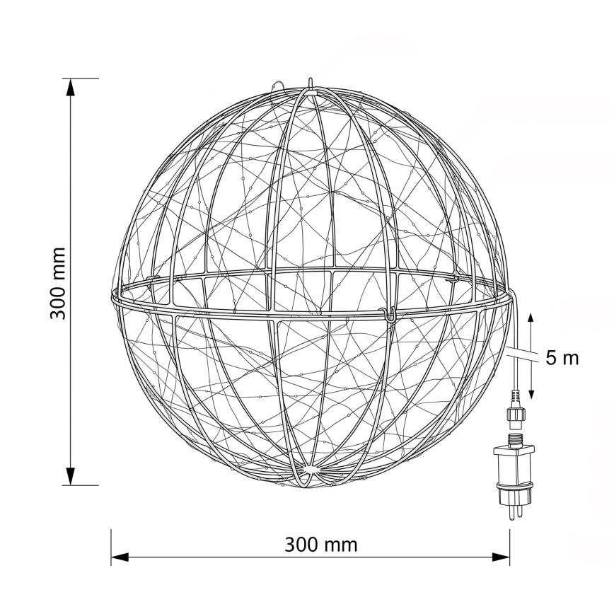 BRILAGI - Boule LED de Noël pour l'extérieur, 1,3 W, 230 V, IP44, Ø 30 cm