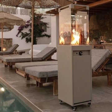 Brilagi - Buiten gashaard FLARO GAS 142x36 cm 8 kW 1x AAA beige + beschermhoes