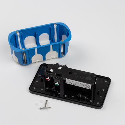 Brilagi - Buiten inbouw dubbel vloerstopcontact IP55 zwart rechthoekig