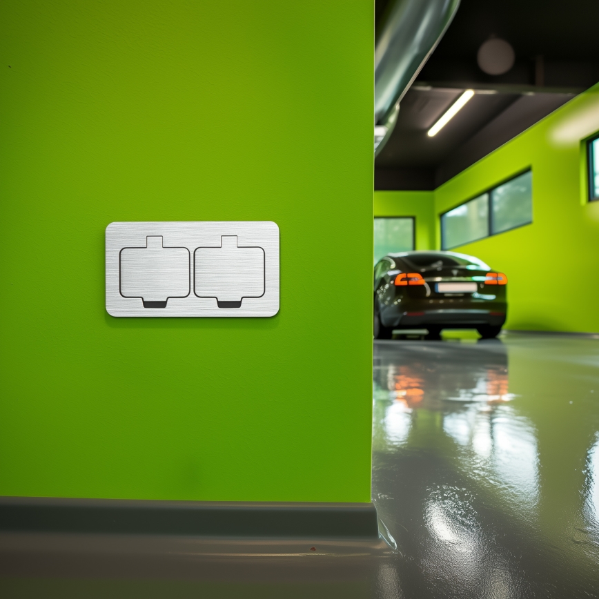 Brilagi - Buiten inbouw vloer dubbele aansluiting IP55 mat chroom rechthoekig