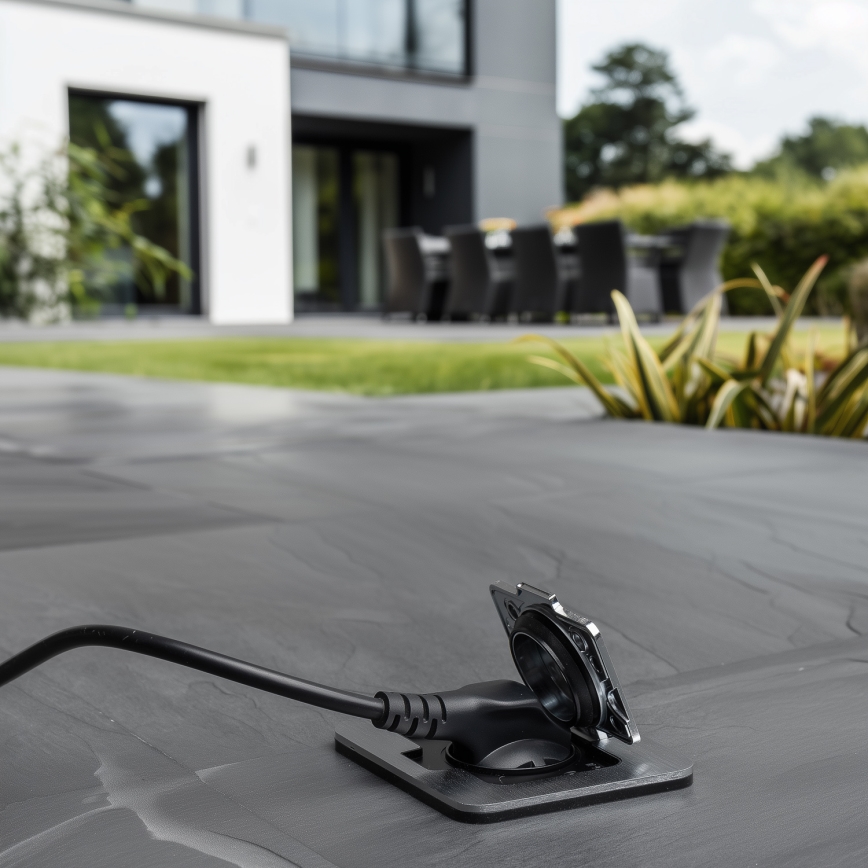 Brilagi - Buiten inbouw vloer stopcontact IP55 mat chroom rechthoekig