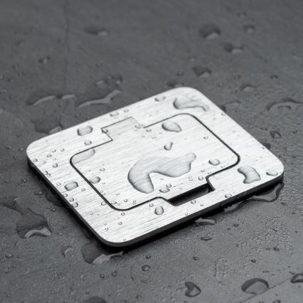 Brilagi - Buiten inbouw vloer stopcontact IP55 mat chroom rechthoekig