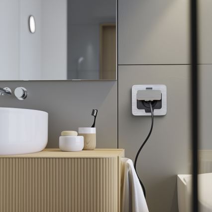 Brilagi - Buiten inbouw vloer stopcontact IP55 mat chroom rechthoekig