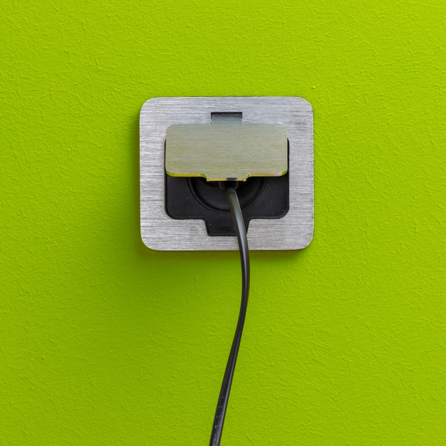 Brilagi - Buiten inbouw vloer stopcontact IP55 mat chroom rechthoekig