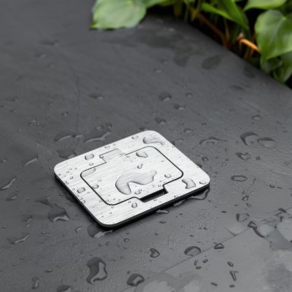 Brilagi - Buiten inbouw vloer stopcontact IP55 mat chroom rechthoekig