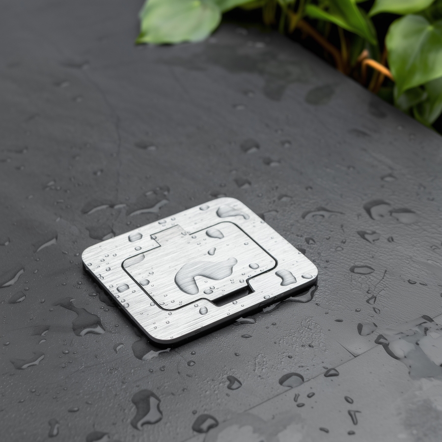 Brilagi - Buiten inbouw vloer stopcontact IP55 mat chroom rechthoekig