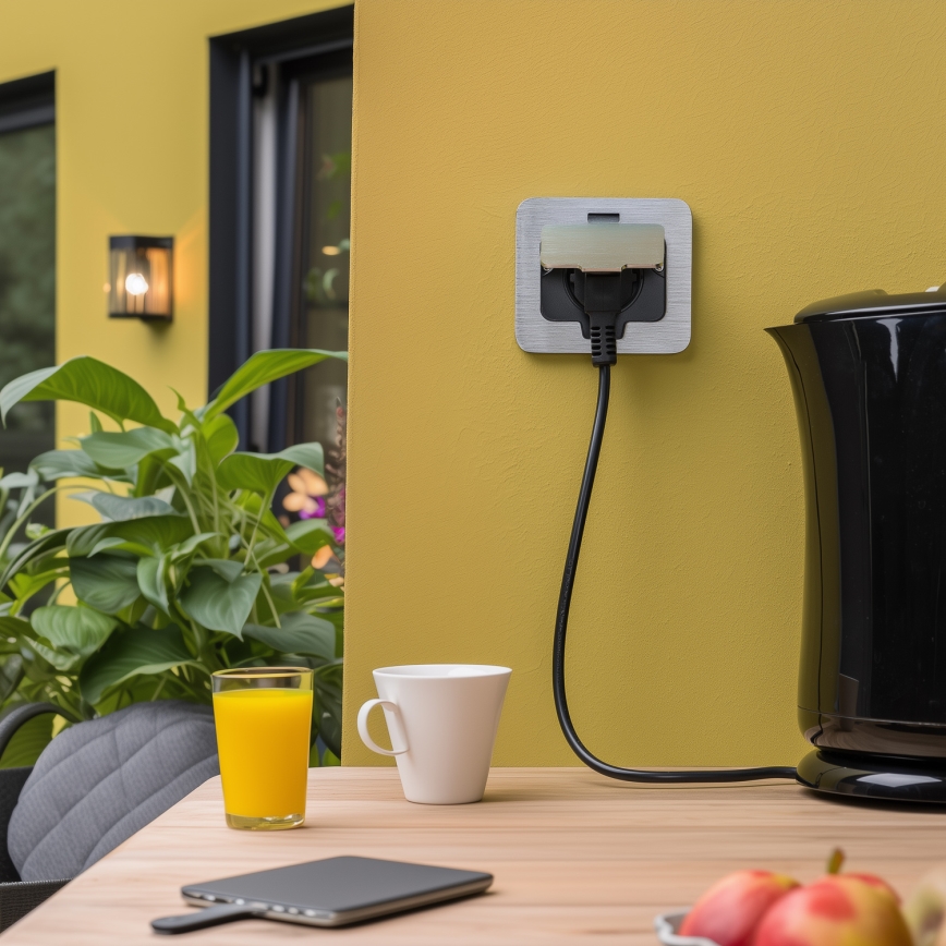 Brilagi - Buiten inbouw vloer stopcontact IP55 mat chroom rechthoekig