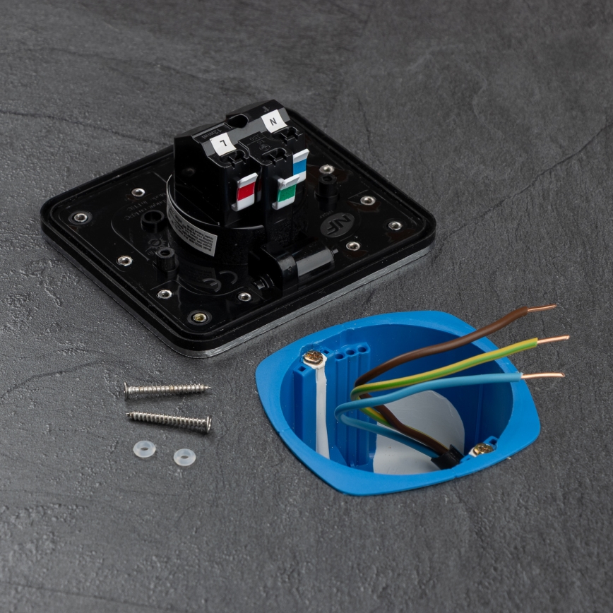 Brilagi - Buiten inbouw vloer stopcontact IP55 mat chroom rechthoekig