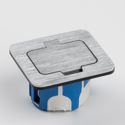 Brilagi - Buiten inbouw vloer stopcontact IP55 mat chroom rechthoekig