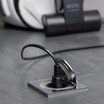 Brilagi - Buiten inbouw vloer stopcontact IP55 mat chroom vierhoekig