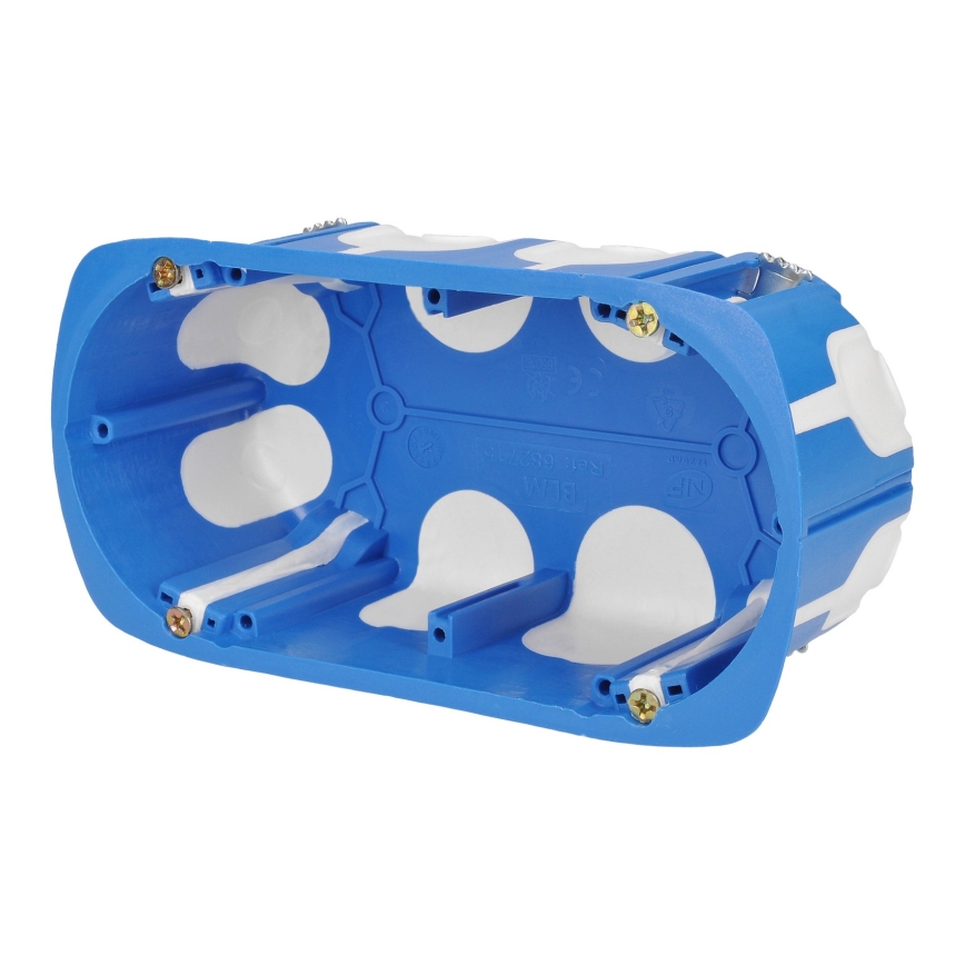 Brilagi - Buiten inbouw-vloerdoos met dubbel stopcontact, IP55, wit, rechthoekig