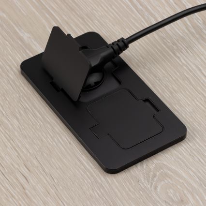 BRILAGI - Buiten ingebouwde dubbele vloercontactdoos IP55, zwart, rechthoekig