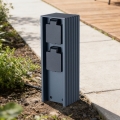 Brilagi - Buiten stopcontactzuil PILLAR 2x SCHUKO 230V IP44 antraciet