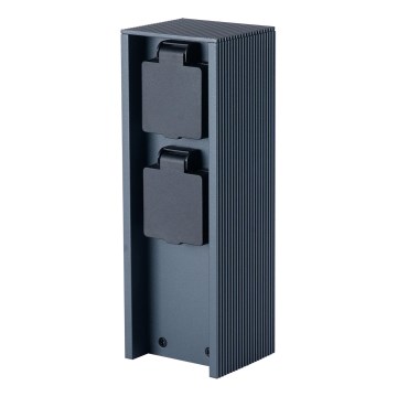 Brilagi - Buiten stopcontactzuil PILLAR 2x SCHUKO 230V IP44 antraciet