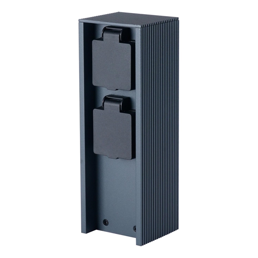 Brilagi - Buiten stopcontactzuil PILLAR 2Z SCHUKO 230V IP44 antraciet