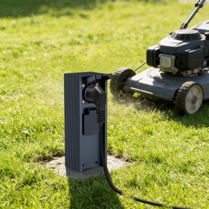 Brilagi - Buiten stopcontactzuil PILLAR 2Z SCHUKO 230V IP44 antraciet