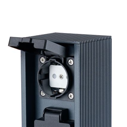Brilagi - Buiten stopcontactzuil PILLAR 2Z SCHUKO 230V IP44 antraciet