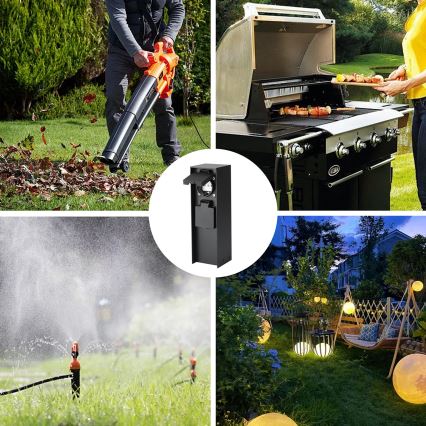 Brilagi - Buiten stopcontactzuil PILLAR 2Z SCHUKO 230V IP44 zwart