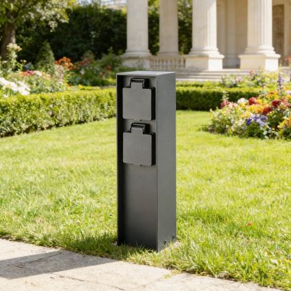 BRILAGI - Buiten stopcontactzuil PILLAR 2Z SCHUKO 230V IP44 zwart