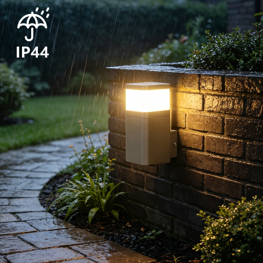 BRILAGI - Buitenmuurlamp met SCHUKO-stopcontact PILLAR 1xG9/11W/230V IP44 grijs