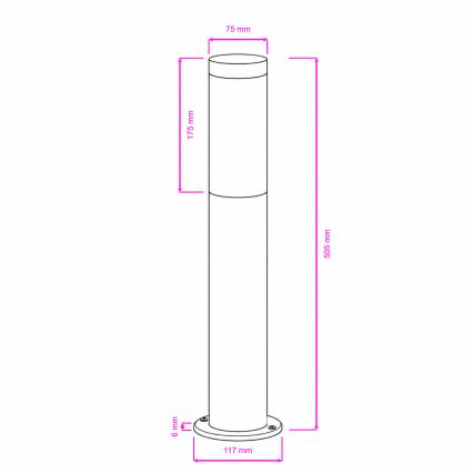 BRILAGI - Buitenlamp ELIA 1x E27/20W/230V IP44 50 cm mat chroom