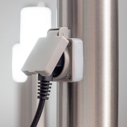 BRILAGI - Buitenlamp met stopcontact ELIA 1xE27/20W/230V IP44 50 cm mat chroom