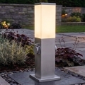 Brilagi - Buitenlamp met 2 SCHUKO-stopcontacten 1xE27/15W/230V 40 cm IP44 mat chroom