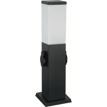 Brilagi - Buitenlamp met 2 SCHUKO-stopcontacten 1xE27/15W/230V 40 cm IP44 zwart