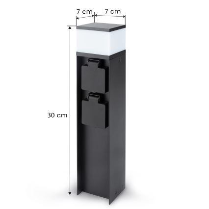 Brilagi - Buitenlamp met 2 SCHUKO-stopcontacten 1xG9/11W/230V IP44 zwart