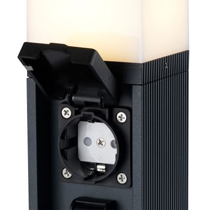 Brilagi -Buitenlamp met 2 SCHUKO-stopcontacten PILLAR 1xG9/11W/230V IP44 antraciet