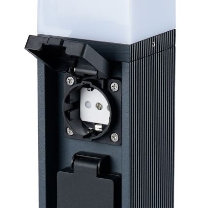 Brilagi - Buitenlamp met 2 SCHUKO-stopcontacten PILLAR 1xG9/11W/230V IP44 antraciet