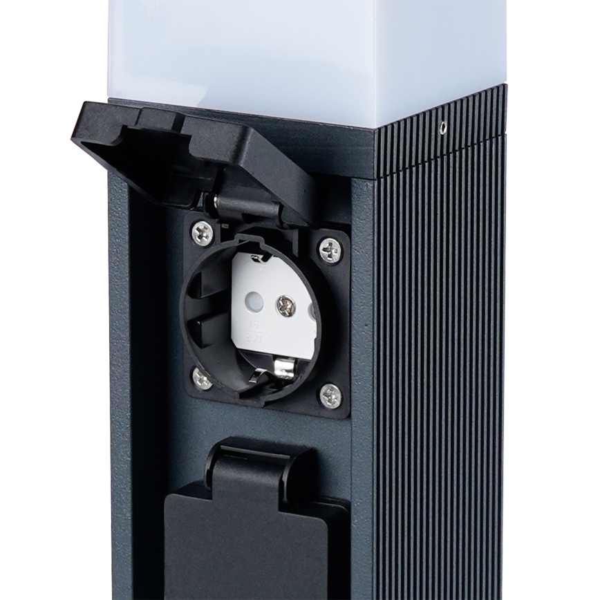 Brilagi - Buitenlamp met 2 SCHUKO-stopcontacten PILLAR 1xG9/11W/230V IP44 antraciet